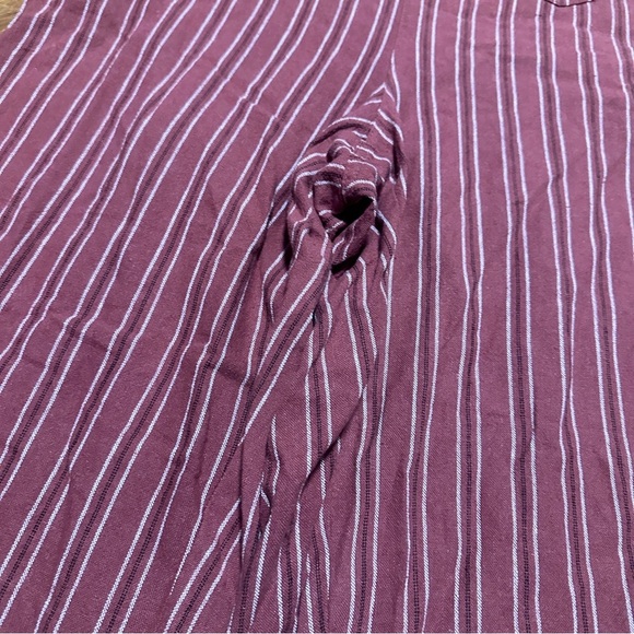 Maurices Rust White Striped Linen Rayon Elastic Waist Pants Size Large Nautical - Picture 8 of 16